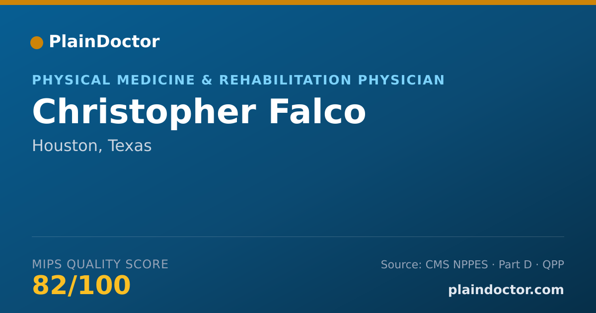 Shareable card for Christopher Falco - Physical Medicine & Rehabilitation Physician, Houston, TX