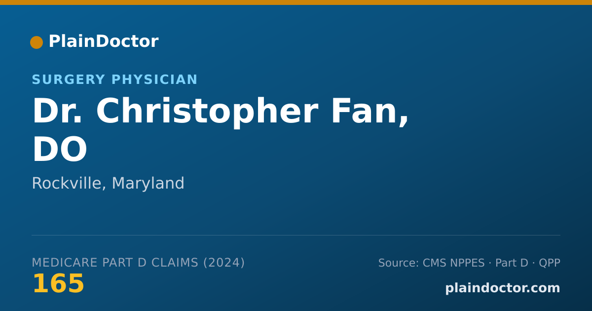 Shareable card for Christopher Fan, DO - Surgery Physician, Rockville, MD