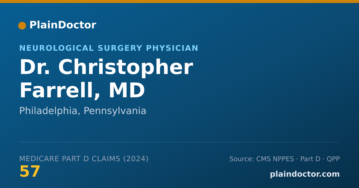 Shareable card for Christopher Farrell, MD - Neurological Surgery Physician, Philadelphia, PA