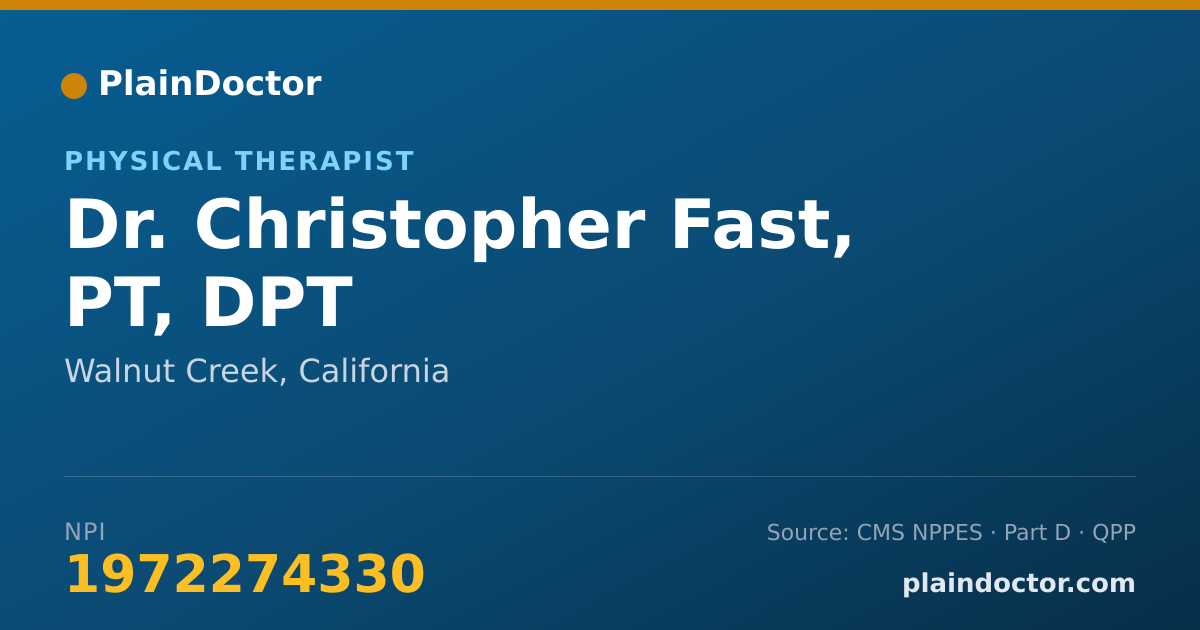 Shareable card for Christopher Fast, PT, DPT - Physical Therapist, Walnut Creek, CA