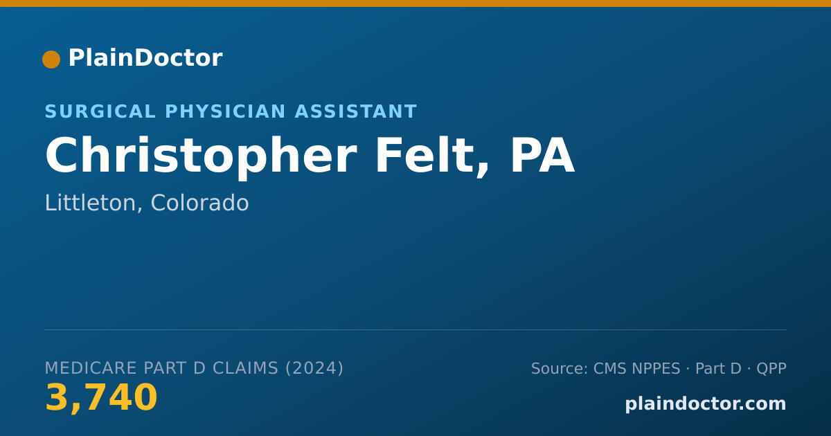 Shareable card for Christopher Felt, PA - Surgical Physician Assistant, Littleton, CO