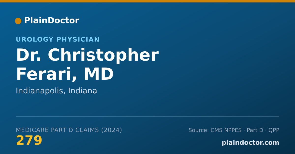 Shareable card for Christopher Ferari, MD - Urology Physician, Indianapolis, IN