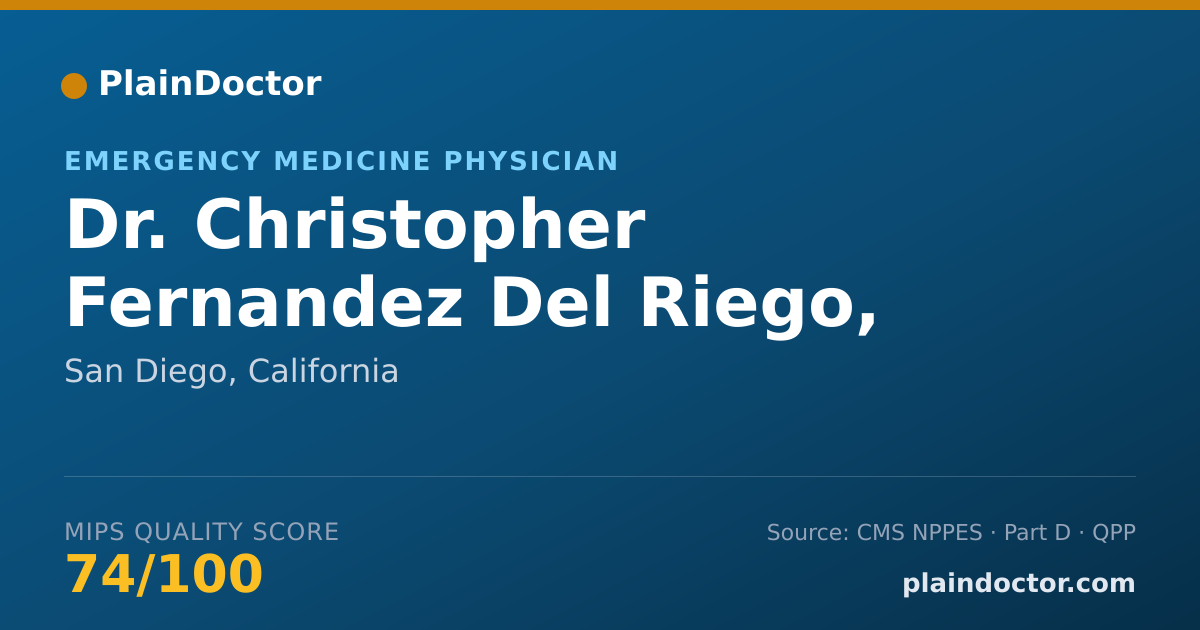 Shareable card for Christopher Fernandez Del Riego, M.D. - Emergency Medicine Physician, San Diego, CA