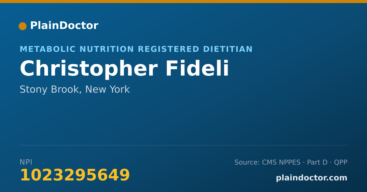 Shareable card for Christopher Fideli - Metabolic Nutrition Registered Dietitian, Stony Brook, NY