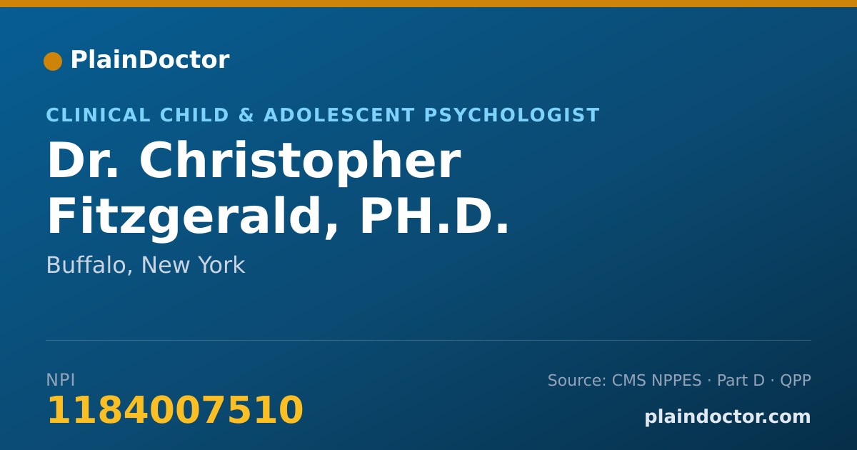 Shareable card for Christopher Fitzgerald, PH.D. - Clinical Child & Adolescent Psychologist, Buffalo, NY