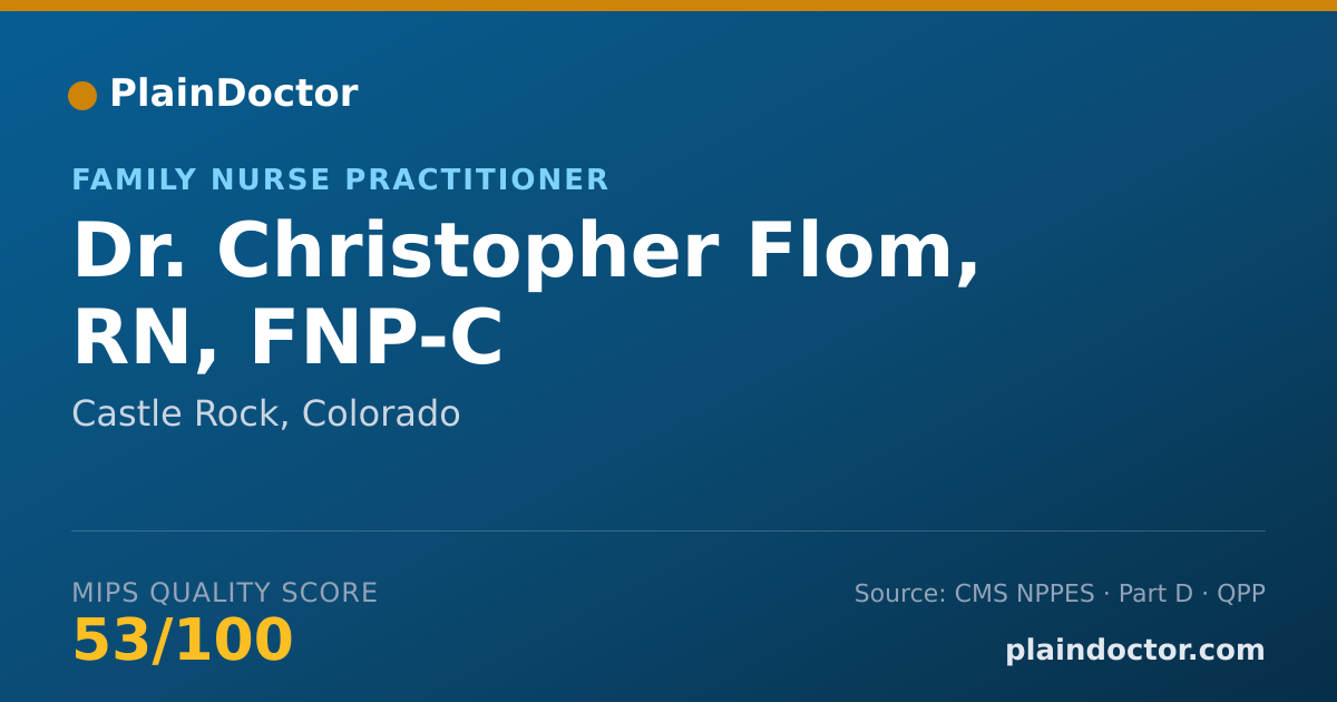 Shareable card for Christopher Flom, RN, FNP-C - Family Nurse Practitioner, Castle Rock, CO