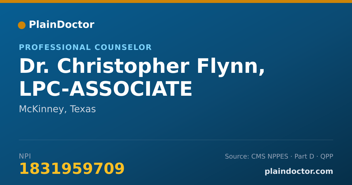 Shareable card for Christopher Flynn, LPC-ASSOCIATE - Professional Counselor, McKinney, TX