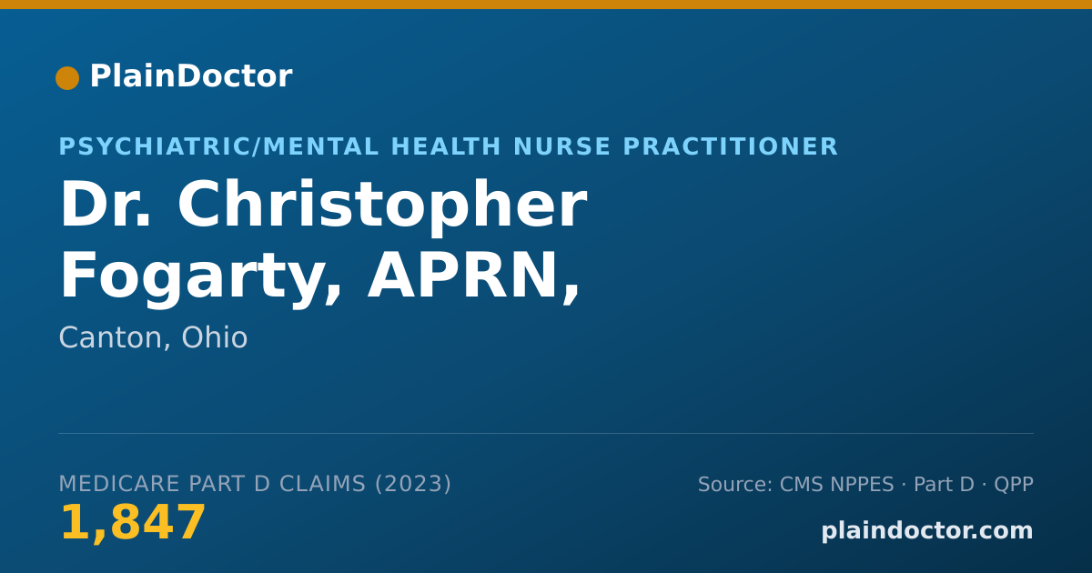 Shareable card for Christopher Fogarty, APRN, PMHNP-BC - Psychiatric/Mental Health Nurse Practitioner, Canton, OH