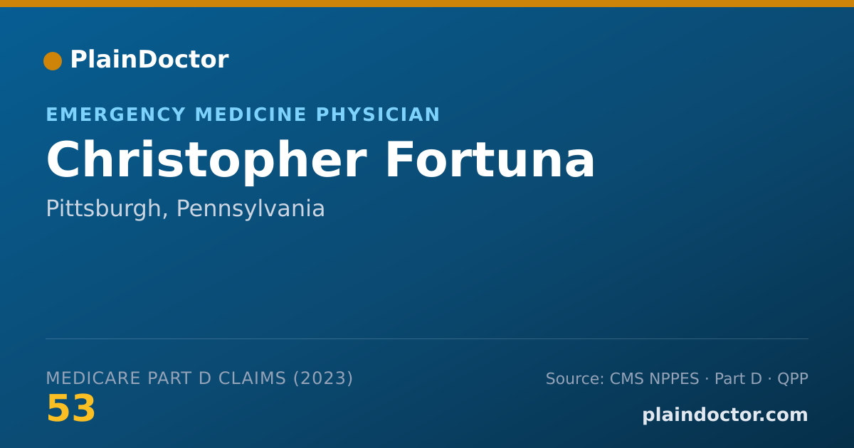 Shareable card for Christopher Fortuna - Emergency Medicine Physician, Pittsburgh, PA