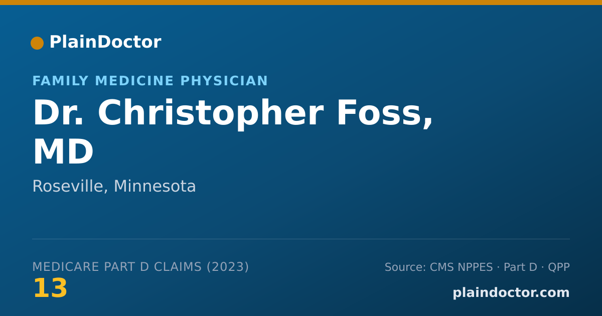 Shareable card for Christopher Foss, MD - Family Medicine Physician, Roseville, MN