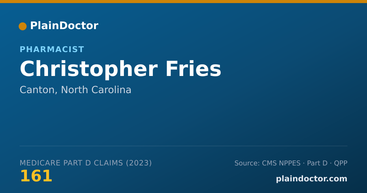 Shareable card for Christopher Fries - Pharmacist, Canton, NC