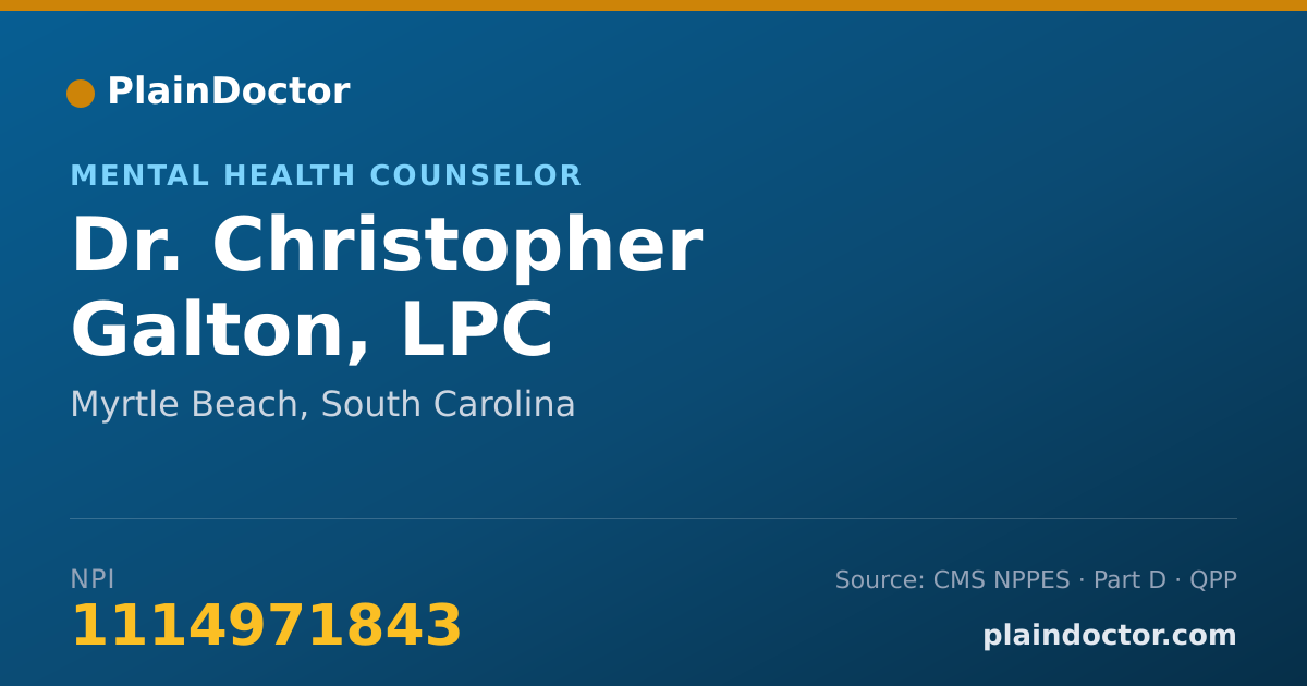 Shareable card for Christopher Galton, LPC - Mental Health Counselor, Myrtle Beach, SC