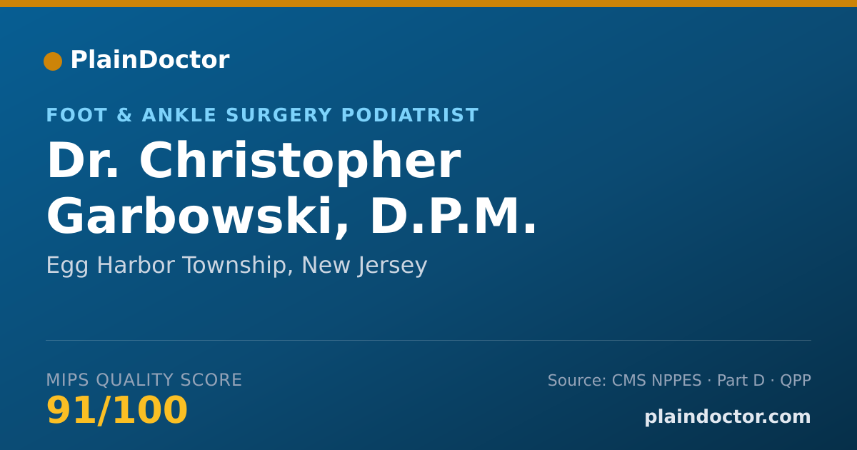 Shareable card for Christopher Garbowski, D.P.M. - Foot & Ankle Surgery Podiatrist, Egg Harbor Township, NJ