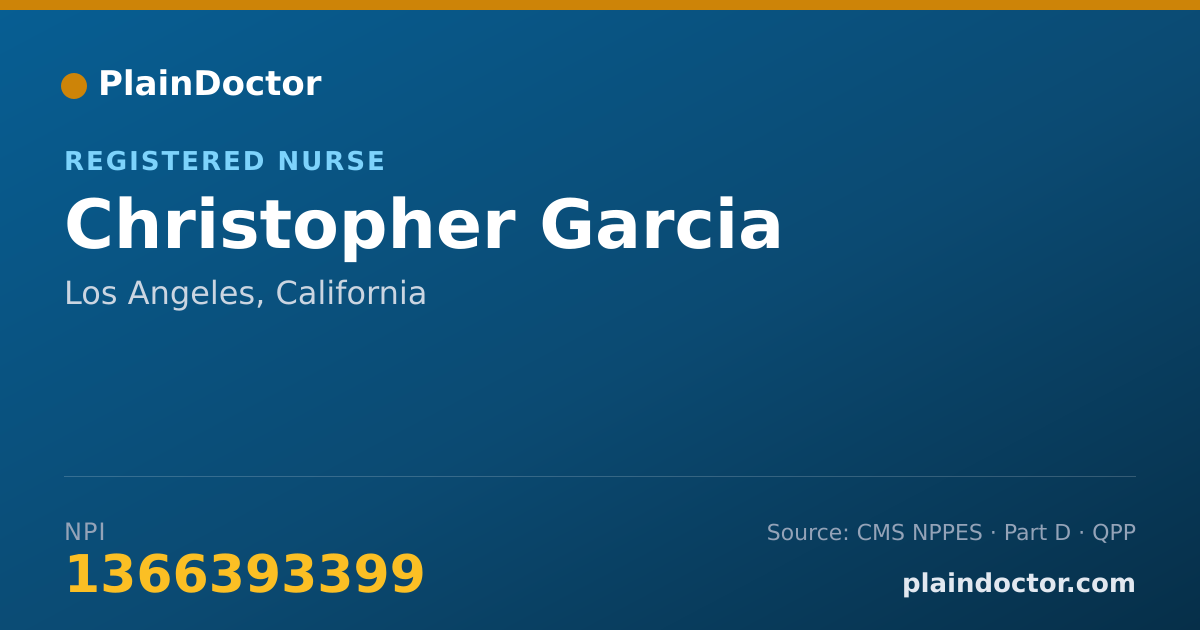Shareable card for Christopher Garcia - Registered Nurse, Los Angeles, CA
