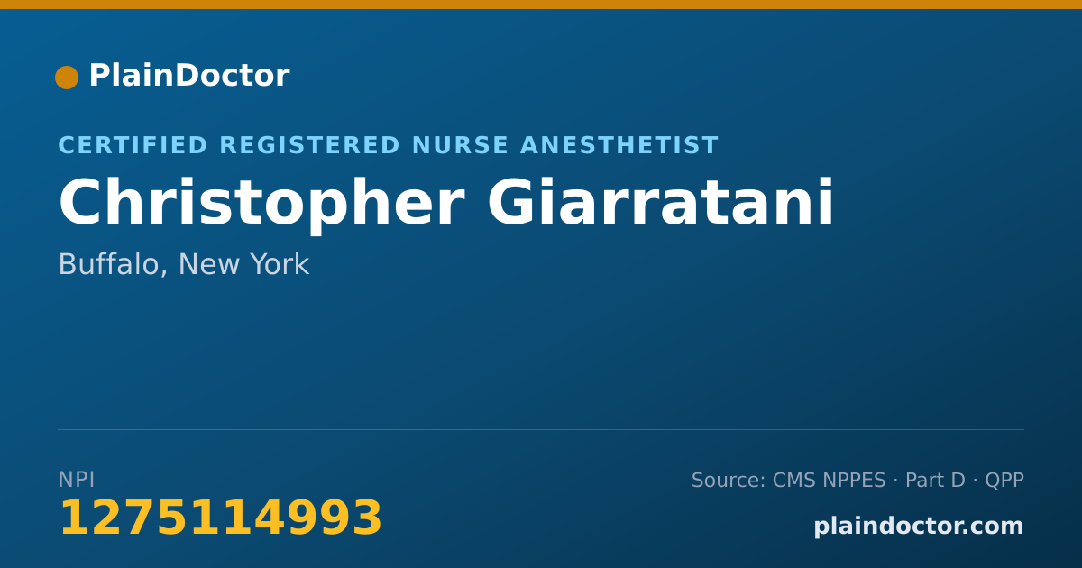 Shareable card for Christopher Giarratani - Certified Registered Nurse Anesthetist, Buffalo, NY