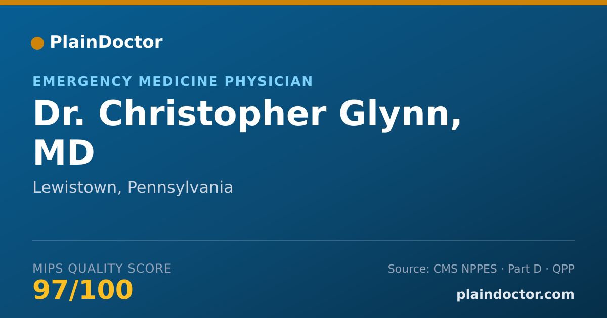 Shareable card for Christopher Glynn, MD - Emergency Medicine Physician, Lewistown, PA