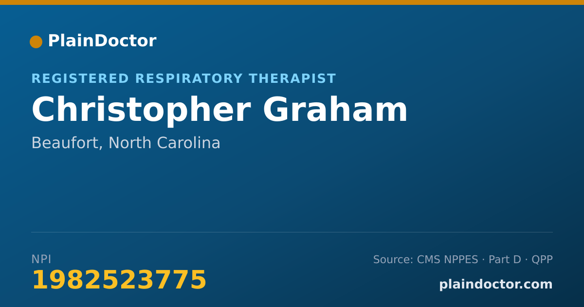 Shareable card for Christopher Graham - Registered Respiratory Therapist, Beaufort, NC
