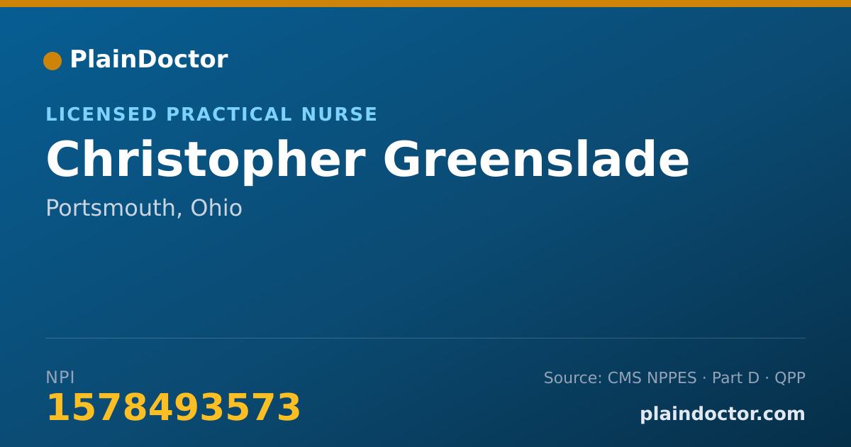 Shareable card for Christopher Greenslade - Licensed Practical Nurse, Portsmouth, OH