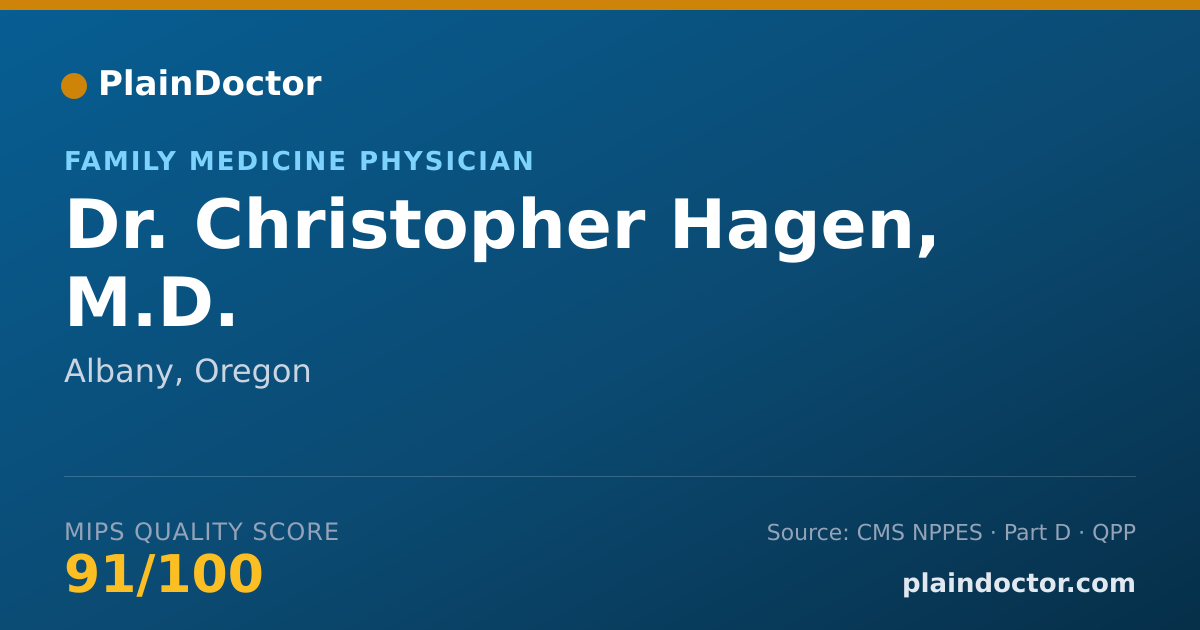 Shareable card for Christopher Hagen, M.D. - Family Medicine Physician, Albany, OR