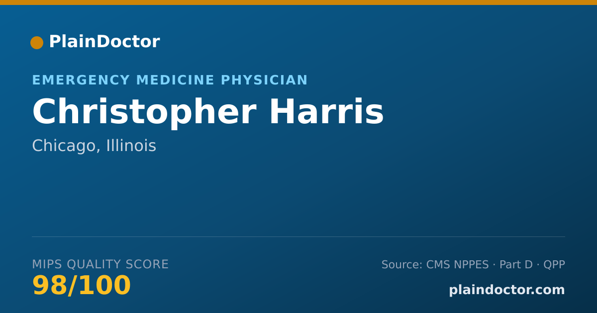 Shareable card for Christopher Harris - Emergency Medicine Physician, Chicago, IL