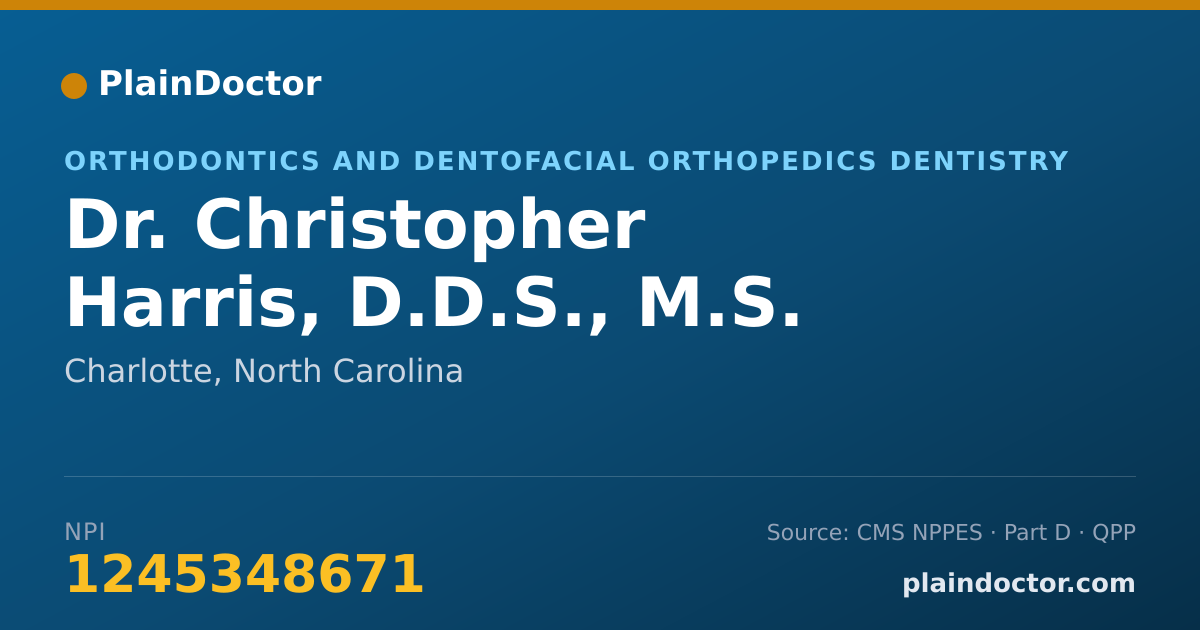 Shareable card for Christopher Harris, D.D.S., M.S. - Orthodontics and Dentofacial Orthopedics Dentistry, Charlotte, NC