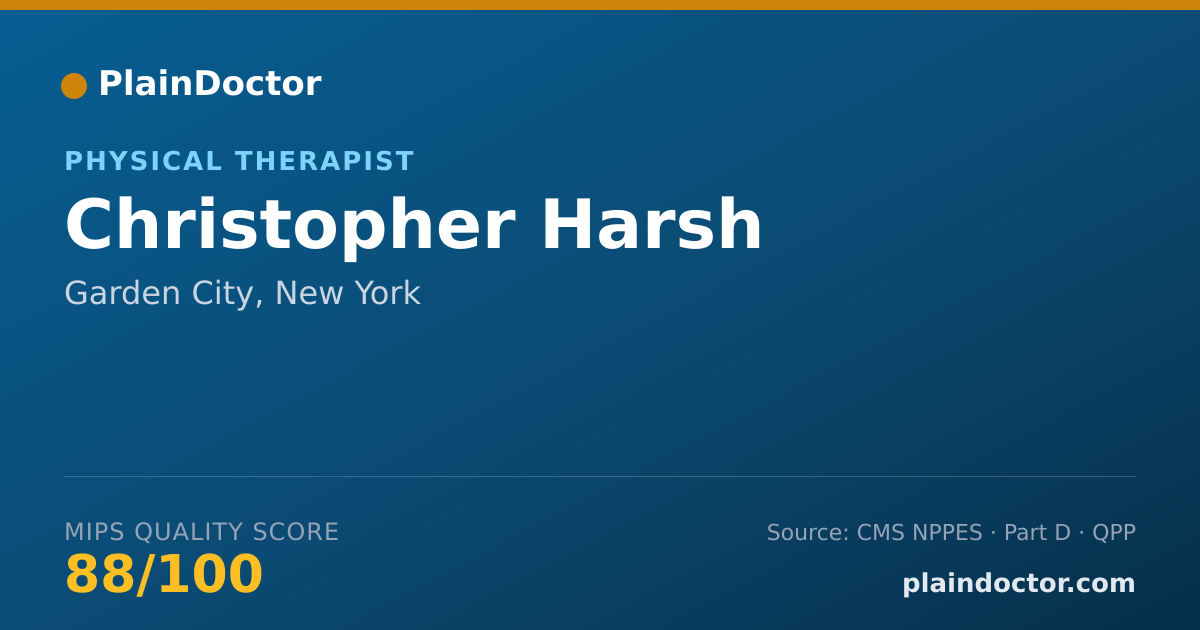 Shareable card for Christopher Harsh - Physical Therapist, Garden City, NY