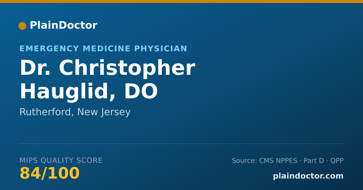 Shareable card for Christopher Hauglid, DO - Emergency Medicine Physician, Rutherford, NJ