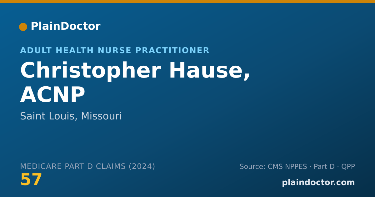 Shareable card for Christopher Hause, ACNP - Adult Health Nurse Practitioner, Saint Louis, MO