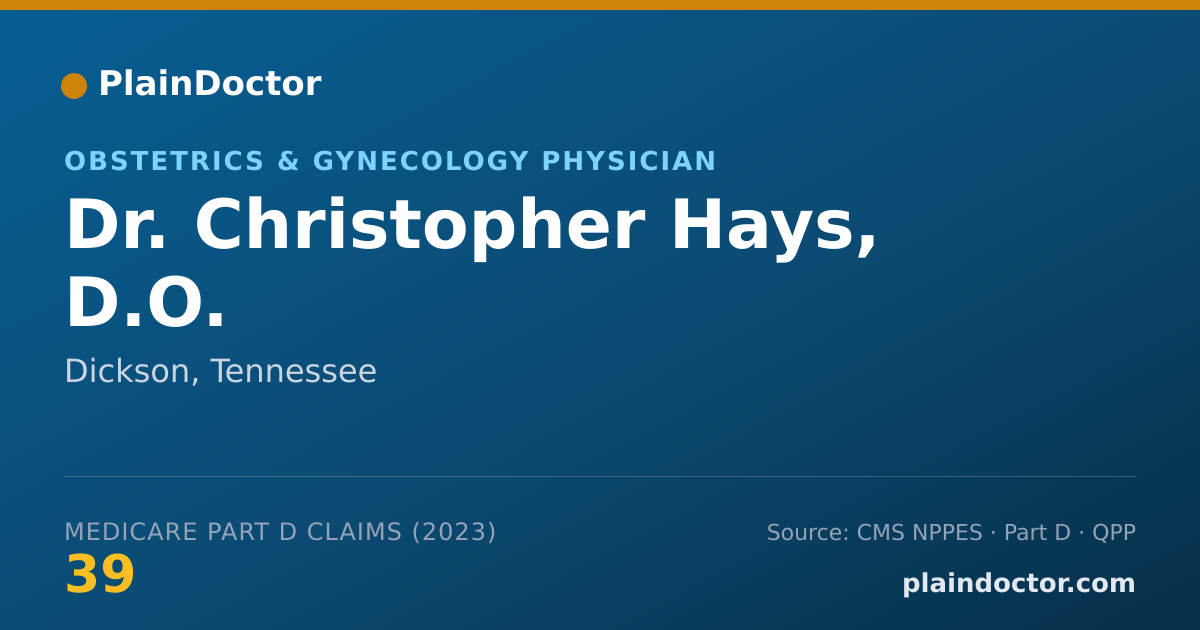 Shareable card for Christopher Hays, D.O. - Obstetrics & Gynecology Physician, Dickson, TN
