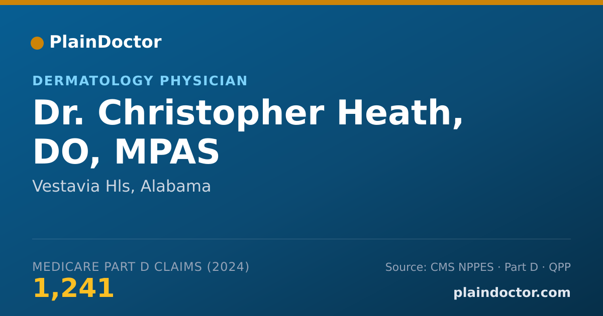 Shareable card for Christopher Heath, DO, MPAS - Student in an Organized Health Care Education/Training Program, Vestavia Hls, AL
