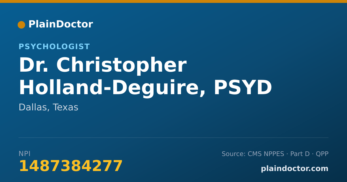 Shareable card for Christopher Holland-Deguire, PSYD - Psychologist, Dallas, TX