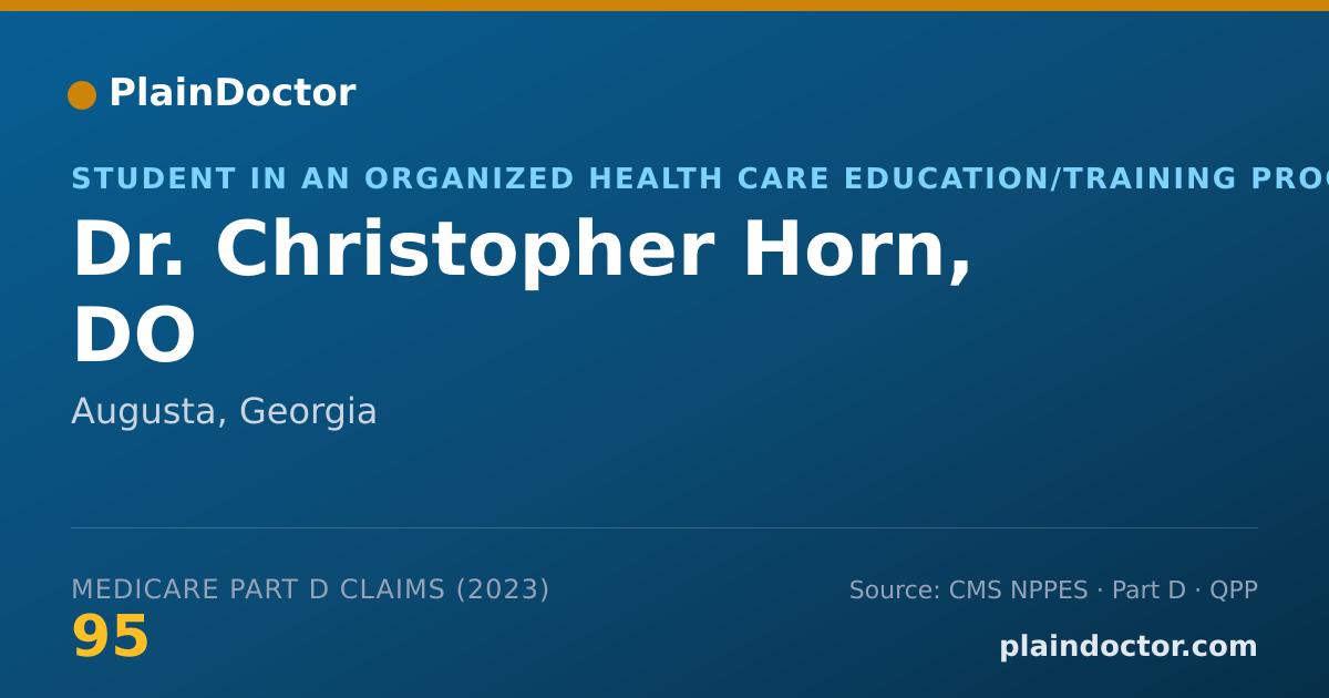 Shareable card for Christopher Horn, DO - Student in an Organized Health Care Education/Training Program, Augusta, GA