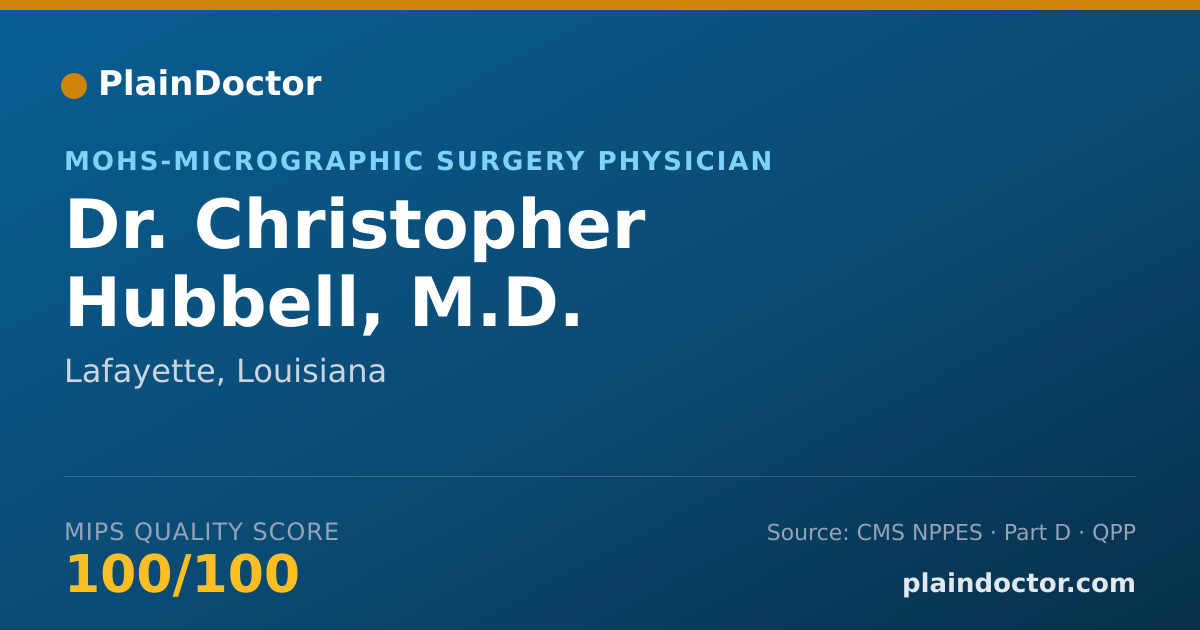 Shareable card for Christopher Hubbell, M.D. - MOHS-Micrographic Surgery Physician, Lafayette, LA