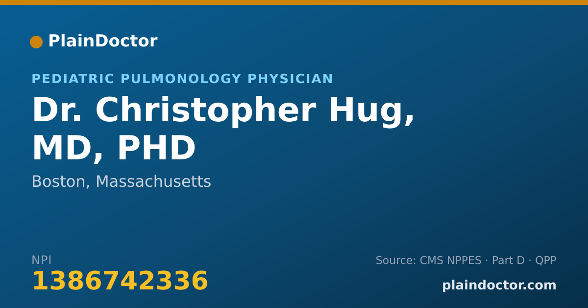Shareable card for Christopher Hug, MD, PHD - Pediatric Pulmonology Physician, Boston, MA