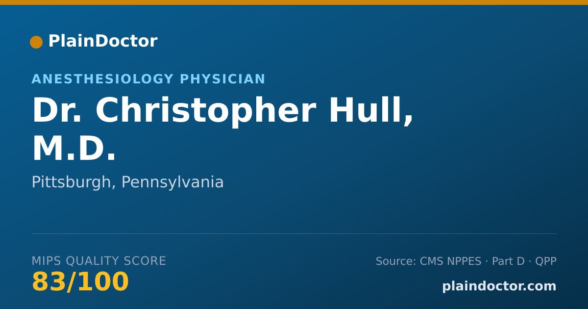 Shareable card for Christopher Hull, M.D. - Anesthesiology Physician, Pittsburgh, PA