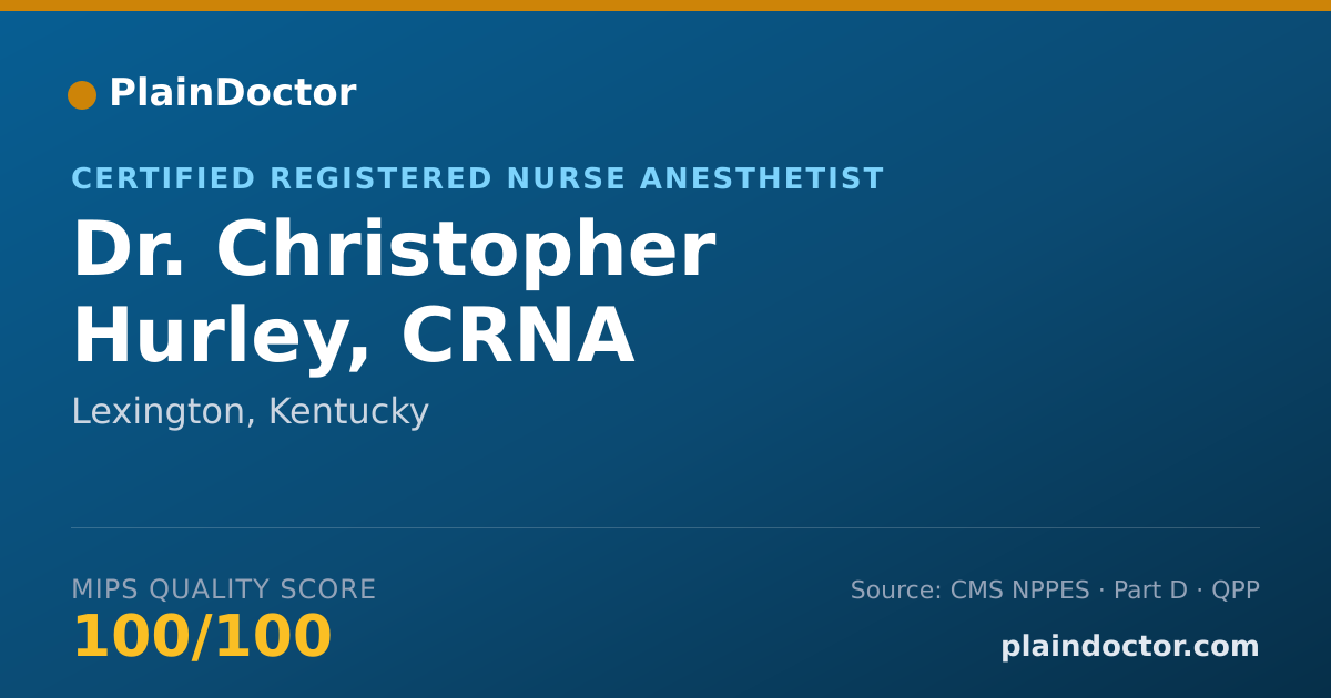 Shareable card for Christopher Hurley, CRNA - Certified Registered Nurse Anesthetist, Lexington, KY