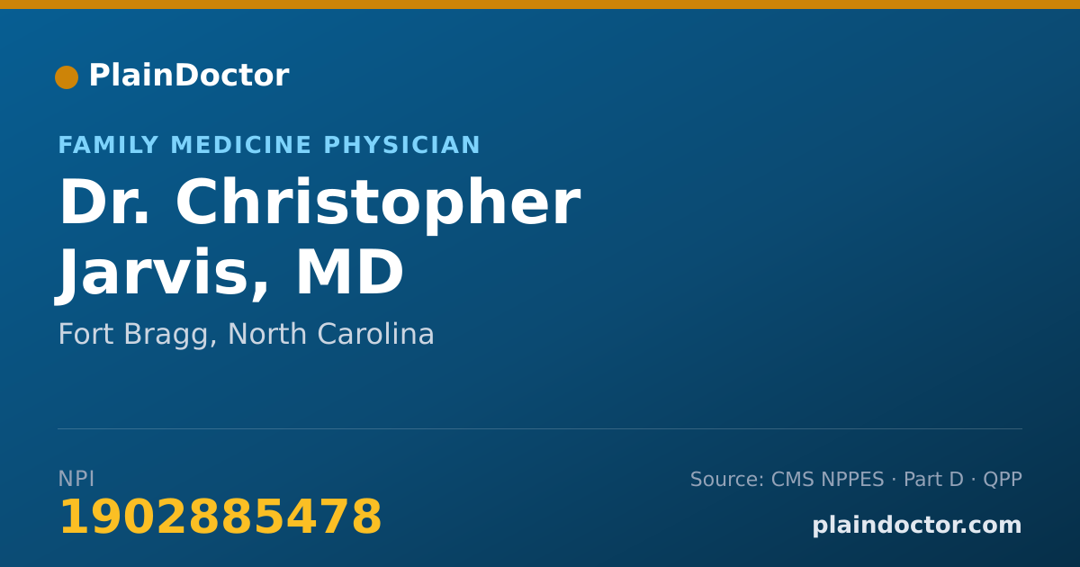 Shareable card for Christopher Jarvis, MD - Family Medicine Physician, Fort Bragg, NC