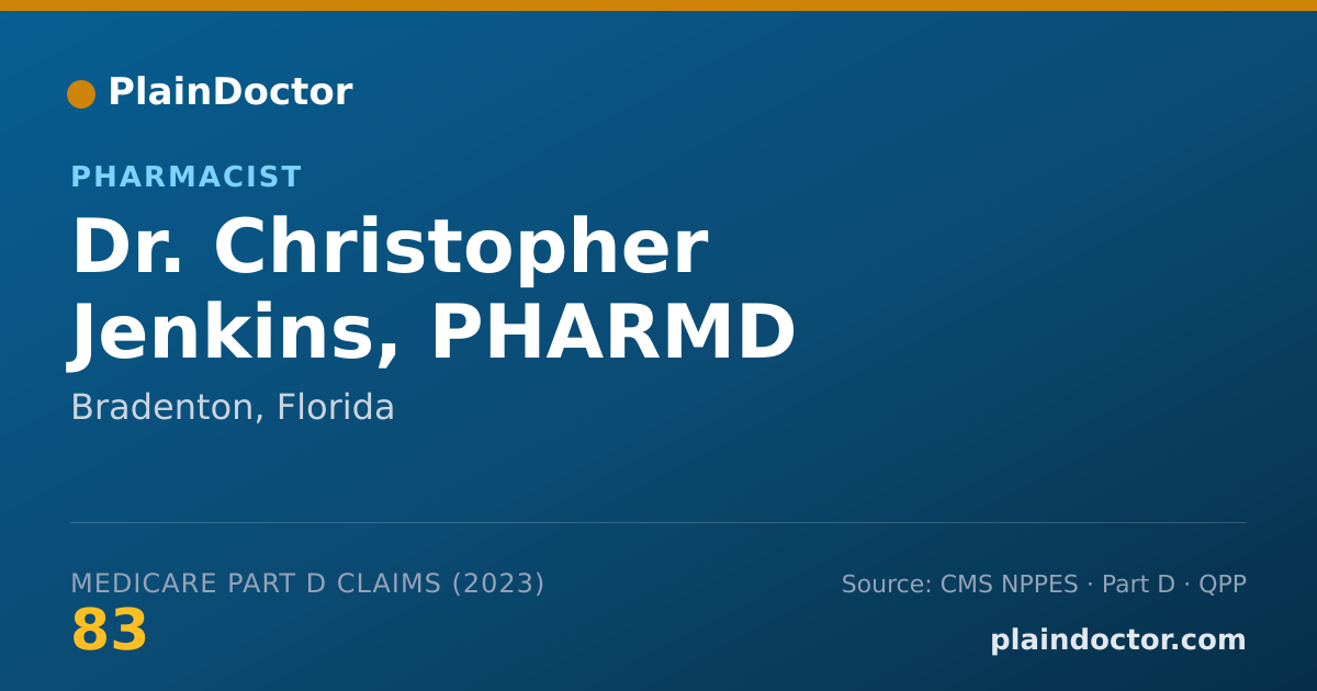 Shareable card for Christopher Jenkins, PHARMD - Pharmacist, Bradenton, FL