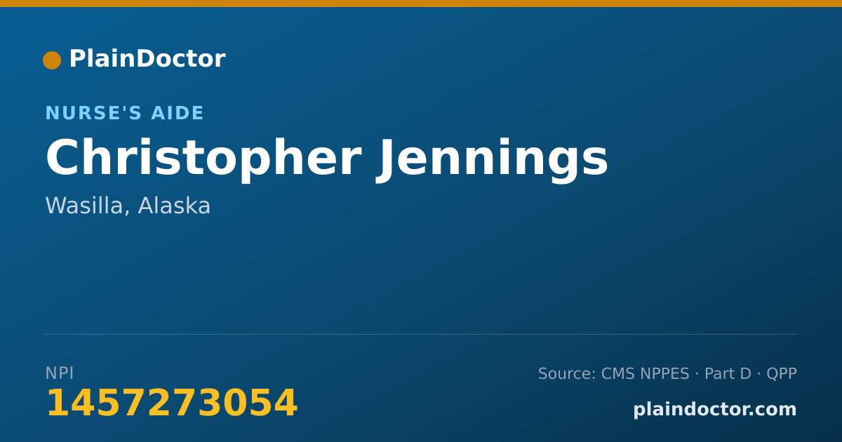Shareable card for Christopher Jennings - Peer Specialist, Wasilla, AK