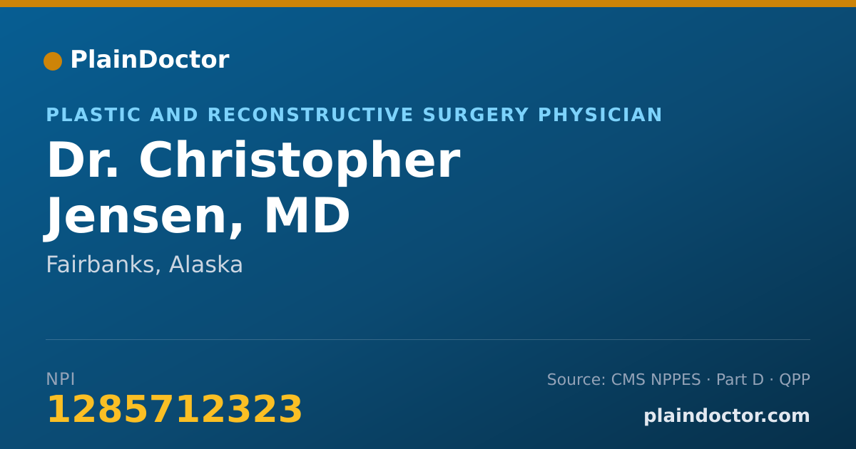 Shareable card for Christopher Jensen, MD - Surgery of the Hand (Surgery) Physician, Fairbanks, AK