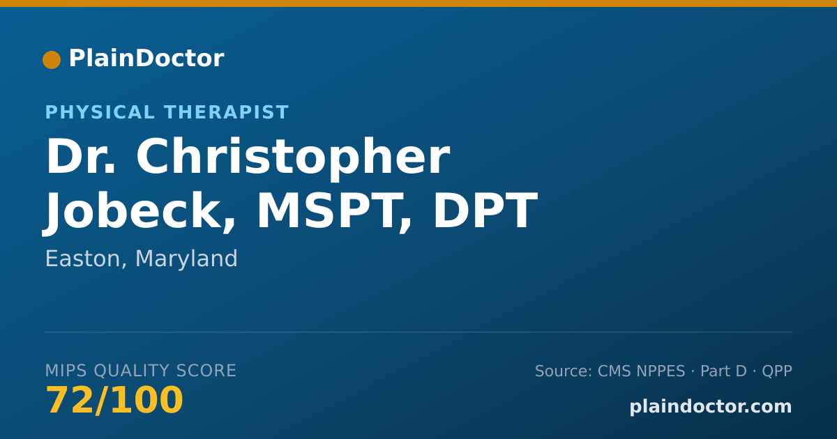 Shareable card for Christopher Jobeck, MSPT, DPT - Physical Therapist, Easton, MD