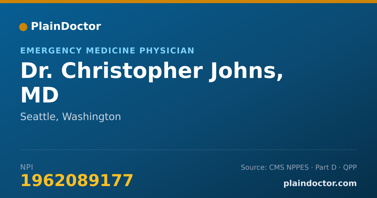Shareable card for Christopher Johns, MD - Emergency Medicine Physician, Seattle, WA