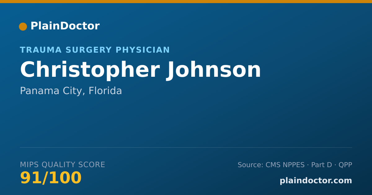 Shareable card for Christopher Johnson - Trauma Surgery Physician, Panama City, FL
