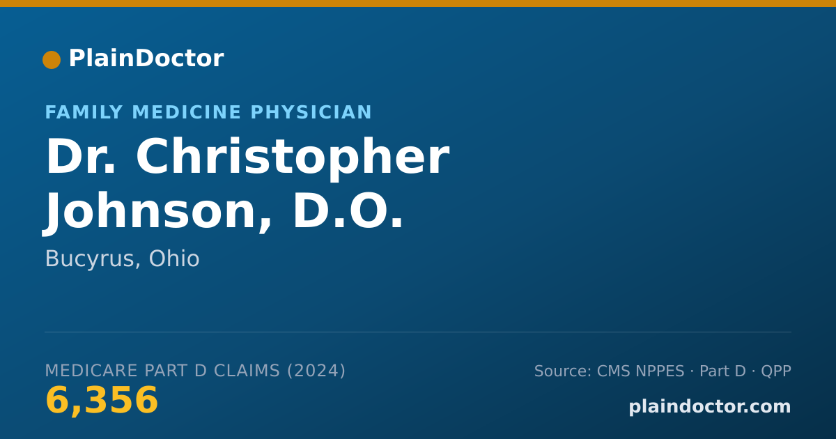 Shareable card for Christopher Johnson, D.O. - Family Medicine Physician, Bucyrus, OH
