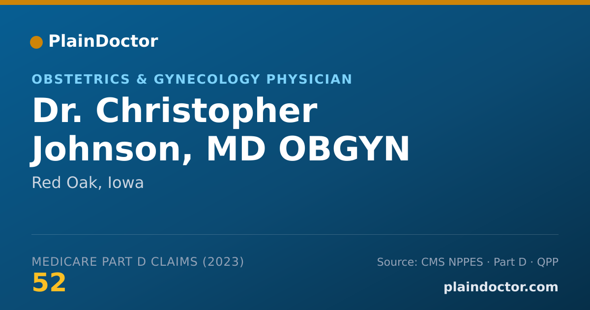 Shareable card for Christopher Johnson, MD OBGYN - Obstetrics & Gynecology Physician, Red Oak, IA