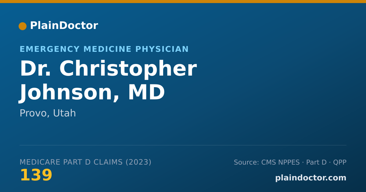 Shareable card for Christopher Johnson, MD - Emergency Medicine Physician, Provo, UT