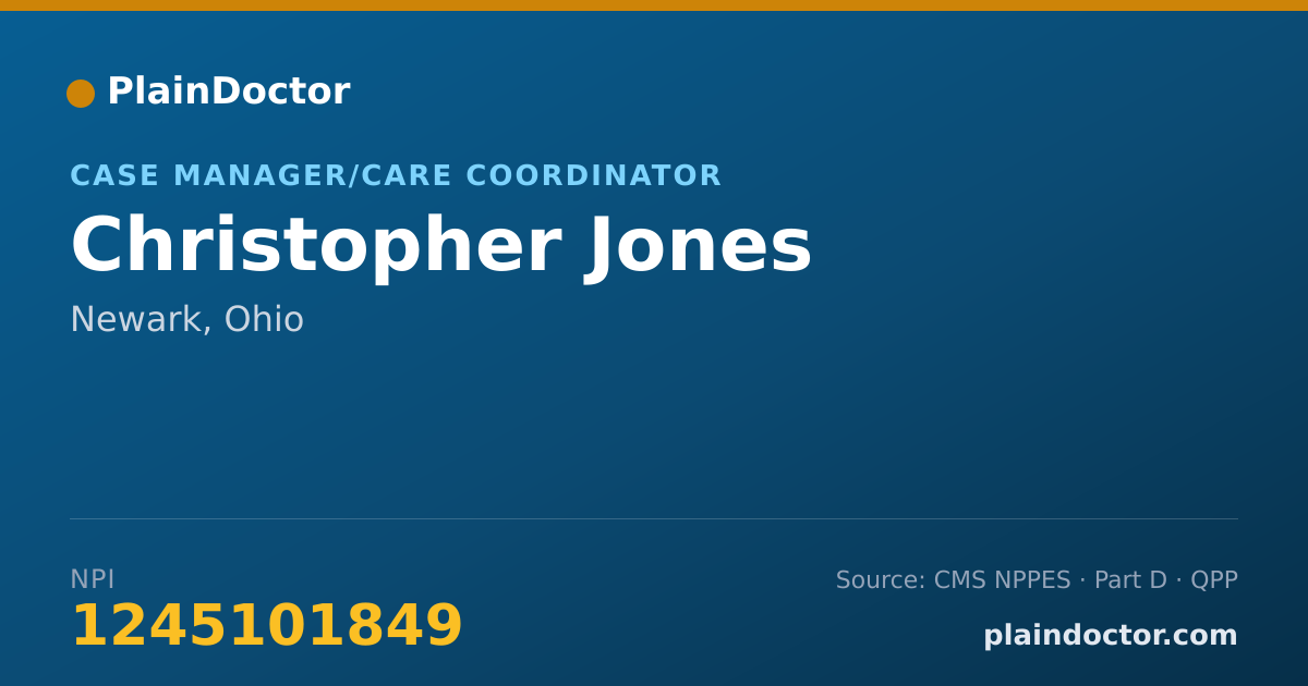 Shareable card for Christopher Jones - Case Manager/Care Coordinator, Newark, OH