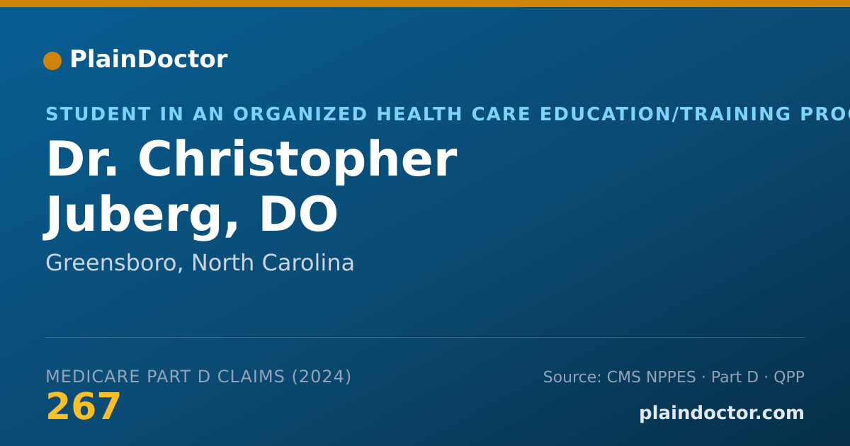 Shareable card for Christopher Juberg, DO - Student in an Organized Health Care Education/Training Program, Greensboro, NC