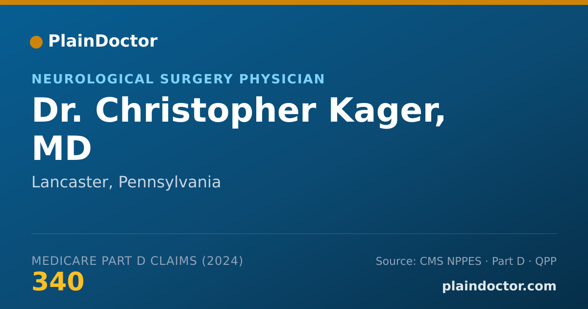 Shareable card for Christopher Kager, MD - Neurological Surgery Physician, Lancaster, PA
