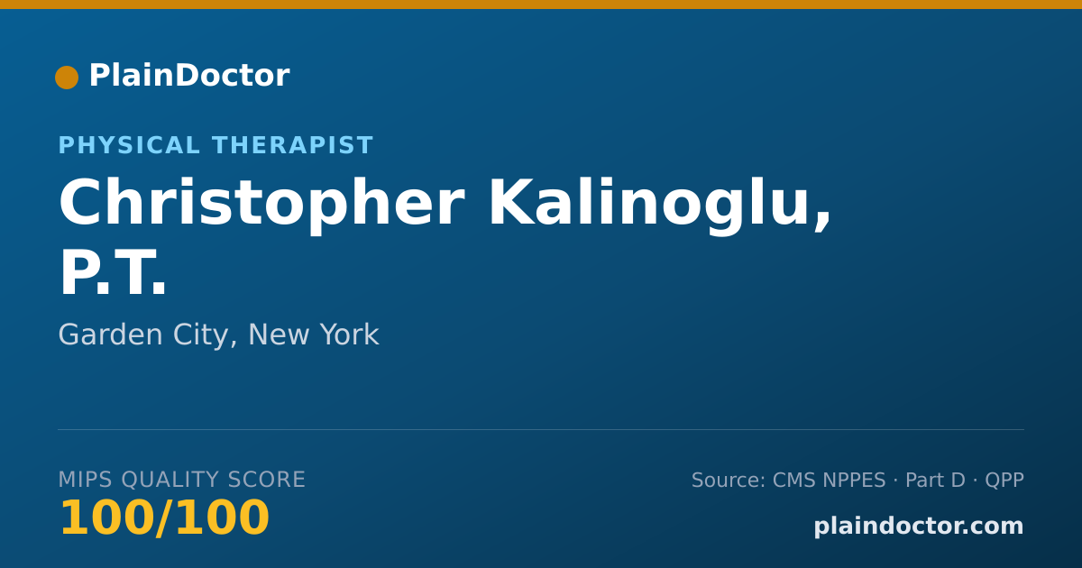 Shareable card for Christopher Kalinoglu, P.T. - Physical Therapist, Garden City, NY